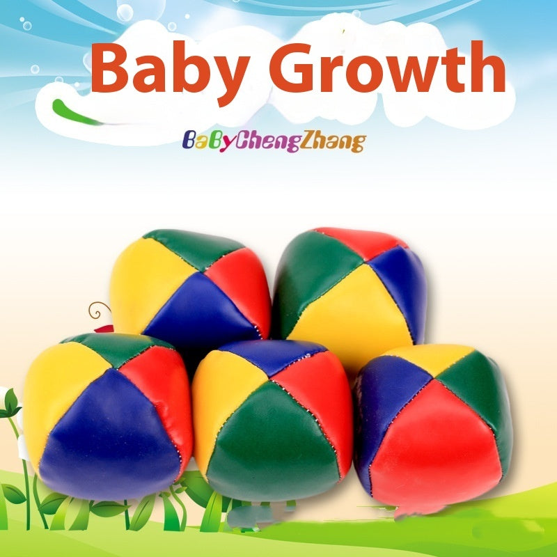 Creative Color Blocking Leather Round Sandbag Game Toy