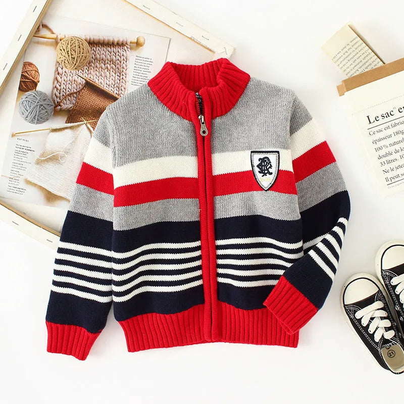 Pull polaire Veste en coton Cardigan pour enfants Tricots Garçons Pur coton