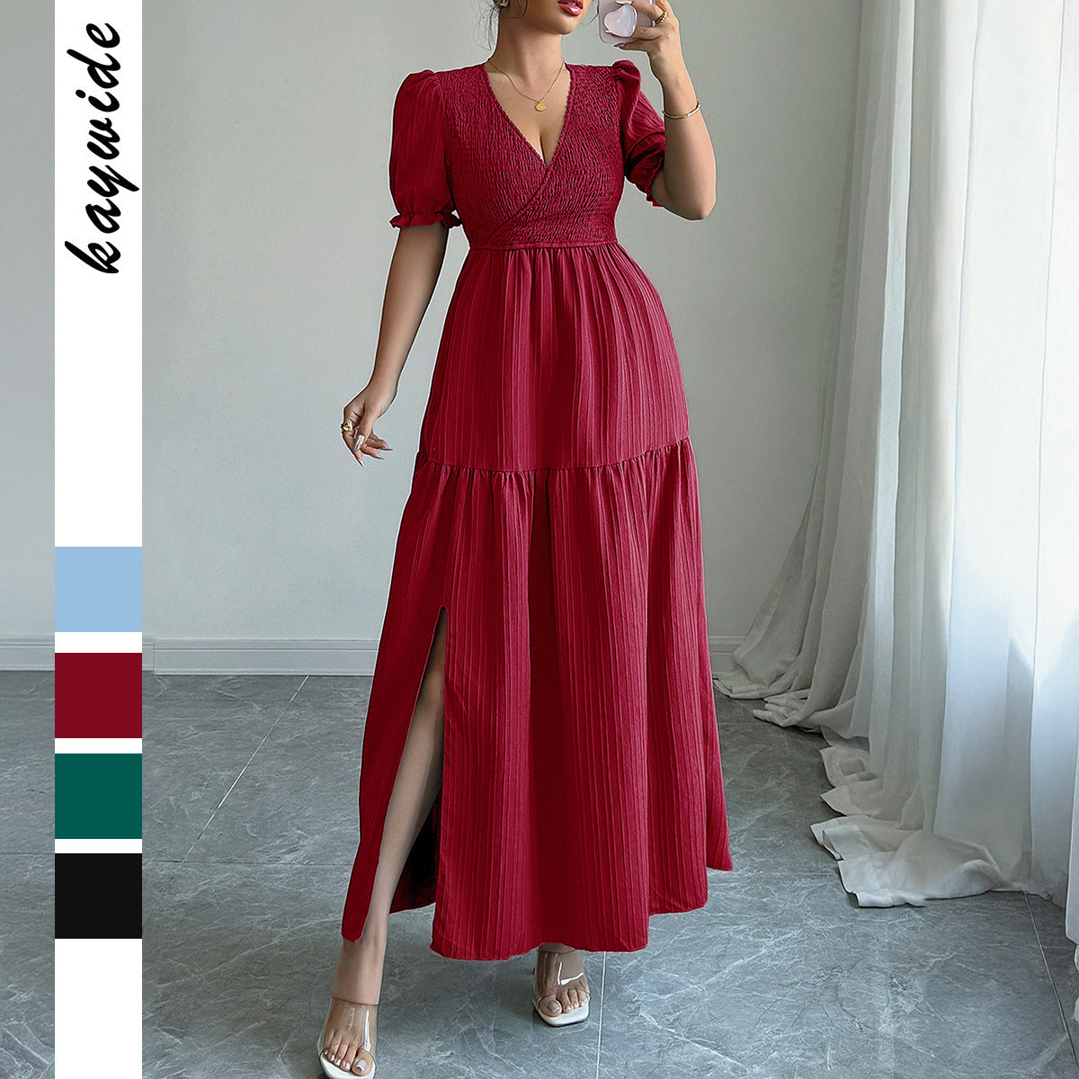 Deep V High Sense Dress Women's Clothing - Enfance-Heureuse