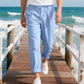 American Linen Men's Casual Pants Summer Loose Straight - Enfance-Heureuse