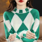 Mock Neck Sweater Bottoming Shirt New Color Matching - Enfance-Heureuse