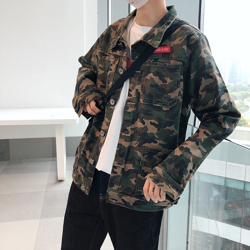 New Mens Camouflage Denim Jacket Coat Man Coats Jaqueta Masculino Jeans Jacket & Coats Fashion Design Autumn Brand Clothing - Enfance-Heureuse
