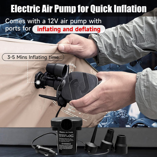 Car Air Mattress, Inflatable SUV Truck Air Mattress Back Seat Camping Bed Thickened Car Sleeping Pad For Travel, Car Bed SUV Mattress With 2 Pillows - Enfance-Heureuse