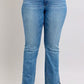 Judy Blue HW Tummy Control Vintage Wash Side Slit Slim Boot Jeans