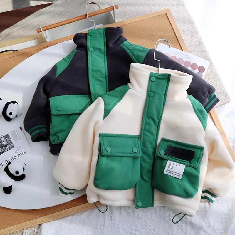 Children's Polar Fleece And Fleece Thickened Coat - Enfance-Heureuse