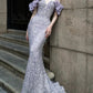 Purple Host Starry Sky Annual Meeting Beaded Toast Dress Halter Model Catwalk Fishtail - Enfance-Heureuse