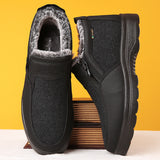 Men's Cotton Shoes Fleece Lined Padded Warm Keeping Middle-aged And Elderly Waterproof Non-slip - Enfance-Heureuse