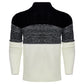 Men's Casual Color Block Long Sleeve Cable Knit Pullover Sweater - Enfance-Heureuse