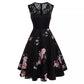 Lace Stitching Sleeveless Hot-selling Floral-print Retro Dress - Enfance-Heureuse