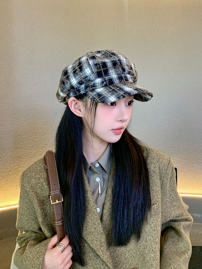 Gorra con visera británica retro, sombrero de vendedor de periódicos pequeño con cara que combina con todo