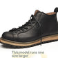 Men's Vintage Leather Big Toe Martin Boots - Enfance-Heureuse