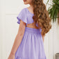 Ruffle Hem Tie-Back Flutter Sleeve Dress