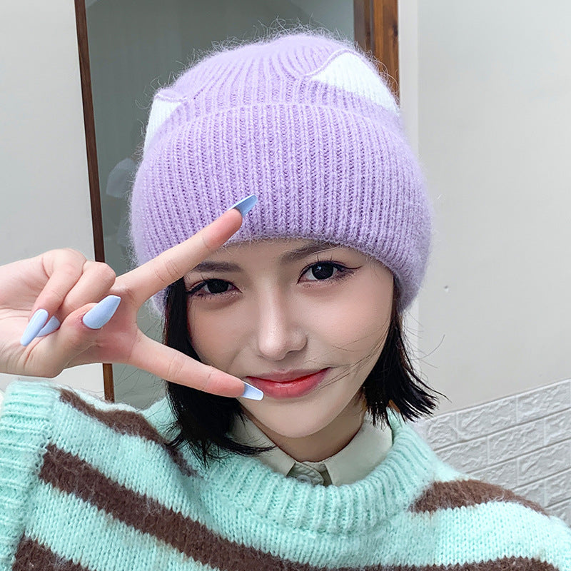 Cat Ears Woolen Knitted Hat Women's Spring And Autumn Winter Korean Style