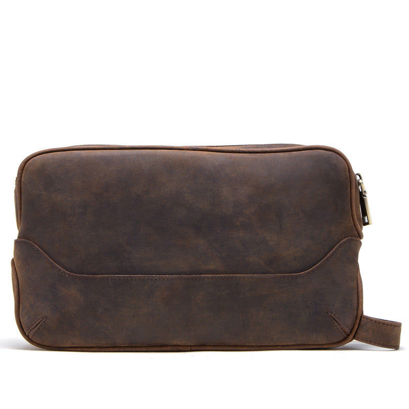 Men's Genuine Leather Vintage First Layer Leather Clutch - Enfance-Heureuse