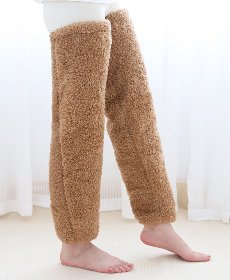 Over Knee High Fuzzy Long Socks Winter Warm Cold Leg Knee Joint Cold-proof Stockings Home Floor Sleeping Socks - Enfance-Heureuse