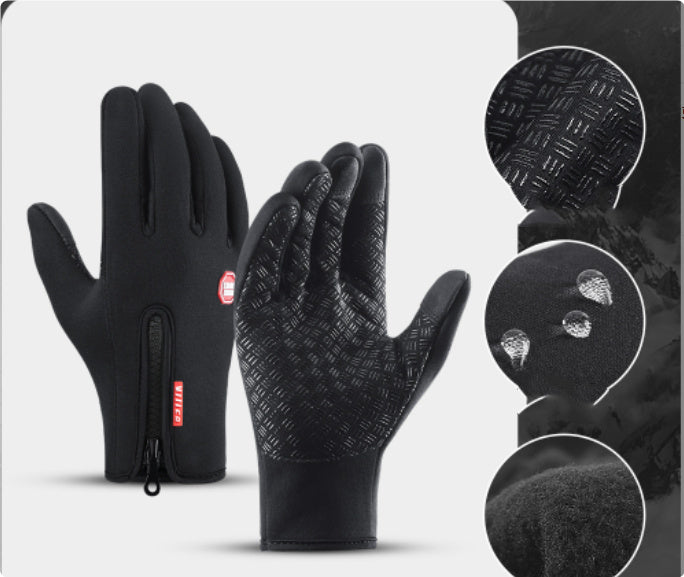 Winter Gloves Touch Screen Riding Motorcycle Sliding Waterproof Sports Gloves With Fleece - Enfance-Heureuse