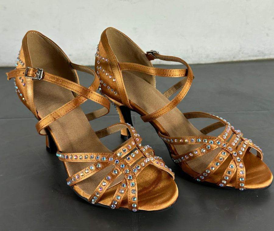 Diamond Latin Dance Shoes Women's High Heel Dancing Shoes - Enfance-Heureuse