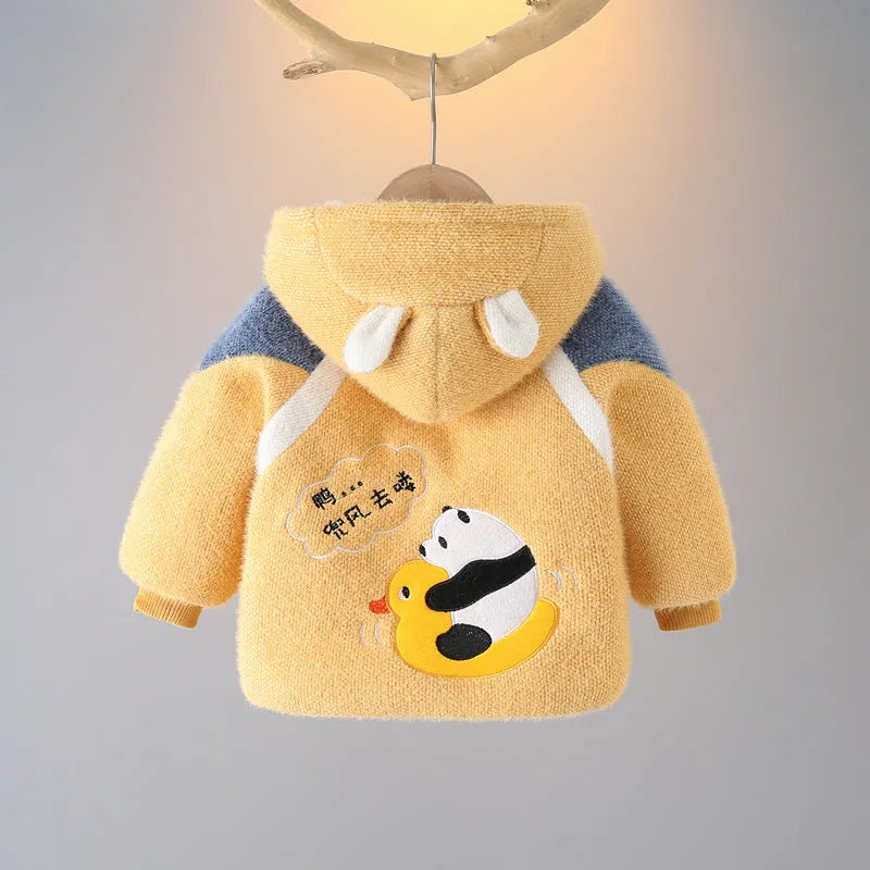 Children's Warm Winter Mink Velvet Plus Velvet Padded Jacket - Enfance-Heureuse