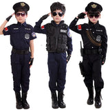 Boys Police Costume Children's Cosplay Children Army Police - Enfance-Heureuse