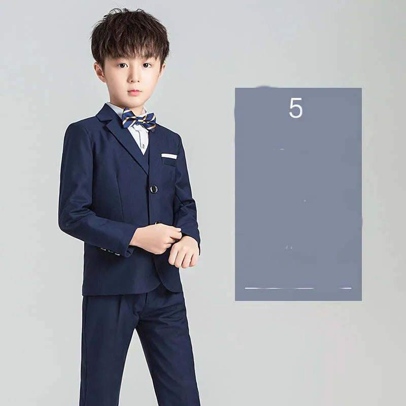 Children's Suit Boys Solid Color Flower Girl Dress Catwalk Performance Clothing - Enfance-Heureuse