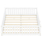 Queen Size Bed Floor Bed With Safety Guardrails And Door For Kids, White - Enfance-Heureuse