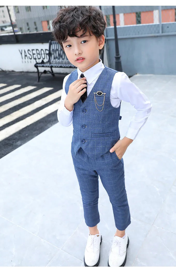 Boys Autumn Clothing Two-piece Vest Set - Enfance-Heureuse