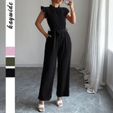 Simple Fashion Ruffled Short Sleeves Corset Jumpsuit For Women - Enfance-Heureuse