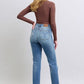 Judy Blue Full Size Run Vintage Wash Thermal Straight Jeans - Enfance-Heureuse