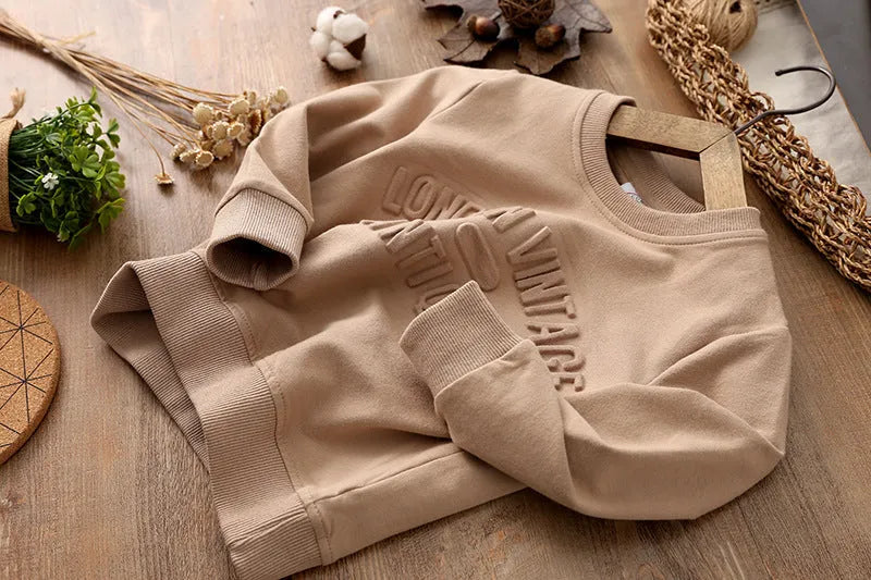 Boys Long Sleeve Pullover Crew Neck - Enfance-Heureuse