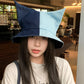 Fashion Colorblock Bucket Hat Personalized Minority Dubin Ear Sun Hat