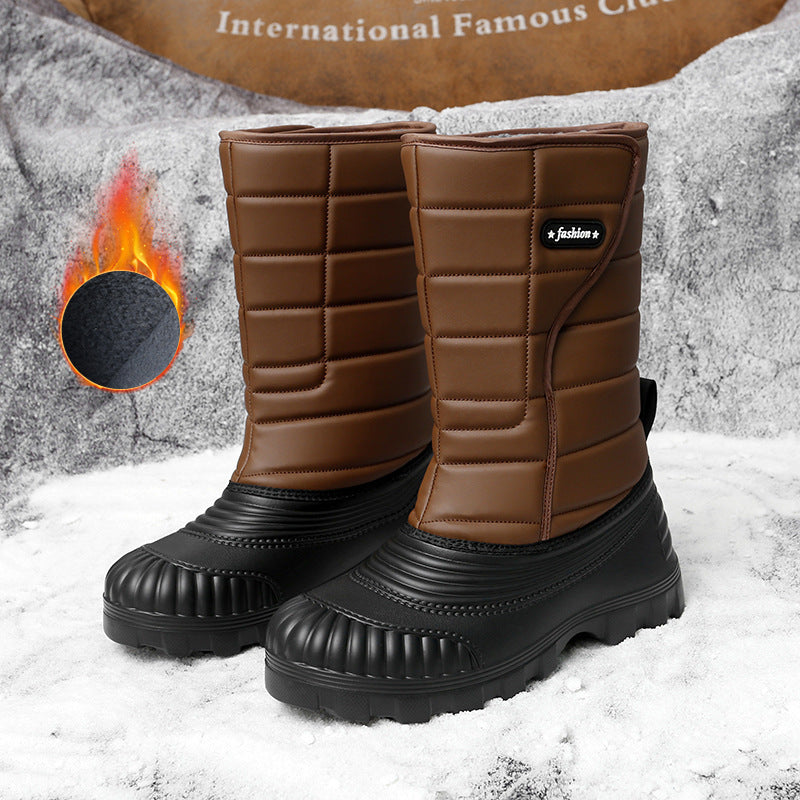 Snow Boots Outdoor Long Tube Fleece Lined Padded Warm Keeping - Enfance-Heureuse