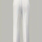 Women's White Minimalist Pants Made Of Polyester - Enfance-Heureuse