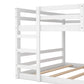 Full Over Full Bunk Bed With Ladder, White - Enfance-Heureuse