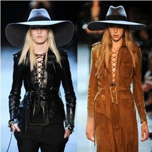 Sombrero de lana de ala ultra ancha de moda europea y americana de pura lana