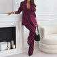 Women's Suit Lapel Leisure Commute Solid Color Two-piece Suit - Enfance-Heureuse