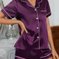 Silk-like Comfortable Breathable Cardigan Pajamas Short-sleeved Shorts Home Wear Suit - Enfance-Heureuse