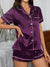 Silk-like Comfortable Breathable Cardigan Pajamas Short-sleeved Shorts Home Wear Suit - Enfance-Heureuse