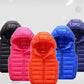 Children's Down Cotton Hooded Thermal Vest Solid Color - Enfance-Heureuse