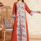 Elegant Floral Print Long Sleeved Abaya Robe Dress - Enfance-Heureuse
