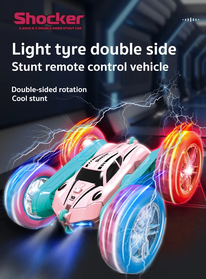 Remote Control Stunt Car Light Wheel Swing Arm Double-sided Rolling Car Toy - Enfance-Heureuse