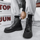 Hong Kong Style Low-top Leather Shoes Youth Casual Shoes Martin Boots - Enfance-Heureuse