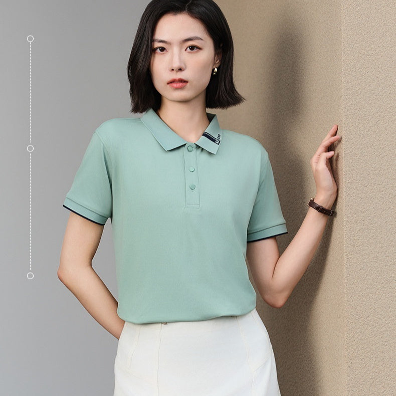 Breathable Refreshing Fashion Letter Short Sleeve Lapel Polo Shirt