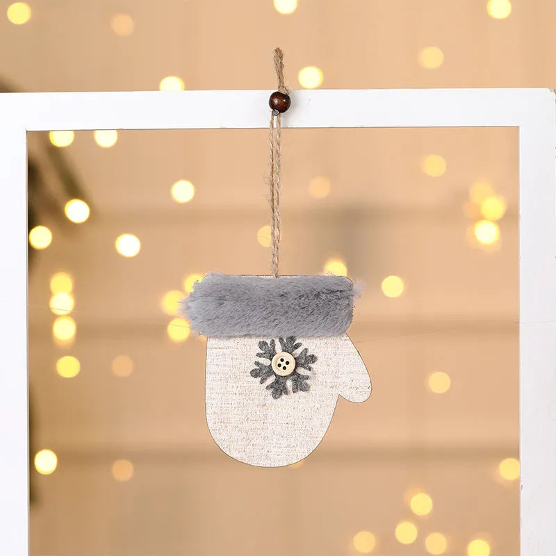Christmas Tree Wooden Plush Decoration Pendant - Enfance-Heureuse